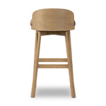 Featuring Cloris Palermo Cigar Swivel Bar + Counter Stool by Four Hands at Amethyst Home. Channel vintage vibes with a swivel stool perfectly sized for the bar. Crafted of blonde-finished oak, a low, molded back adds a playful touch, while a top-grain leather seat offers luxe comfort. Finished off with a memory swivel to ensure the stool's curved wood back. Amethyst Home provides interior design, new home construction design consulting, vintage area rugs, and lighting in the Washington metro area.