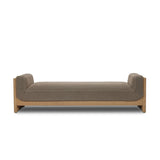 Flanked by natural basketweave detail for a casual, coastal vibe and inset with a thick seat, this chaise makes an attractive addition to open spaces. Double-twisted paper cord wrapping adds visual interest to the eucalyptus frame, which holds the naturally pleated, upholstered seat. Amethyst Home provides interior design, new home construction design consulting, vintage area rugs, and lighting in the Los Angeles metro area.