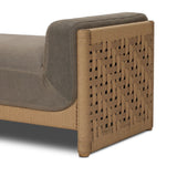 Flanked by natural basketweave detail for a casual, coastal vibe and inset with a thick seat, this chaise makes an attractive addition to open spaces. Double-twisted paper cord wrapping adds visual interest to the eucalyptus frame, which holds the naturally pleated, upholstered seat. Amethyst Home provides interior design, new home construction design consulting, vintage area rugs, and lighting in the Nashville metro area.