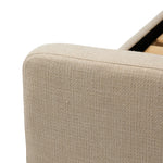Featuring Colt Irving Flax Bed by Four Hands at Amethyst Home. A soft, curved headboard and rounded footboard create a cocoon-like effect in this thoughtfully designed bed. Upholstered in a chunky basket weave high-performance fabric. Performance fabrics are specially created to withstand spills, stains, high traffic, and wear, ensuring long-term comfort a. Amethyst Home provides interior design, new home construction design consulting, vintage area rugs, and lighting in the Alpharetta metro area.