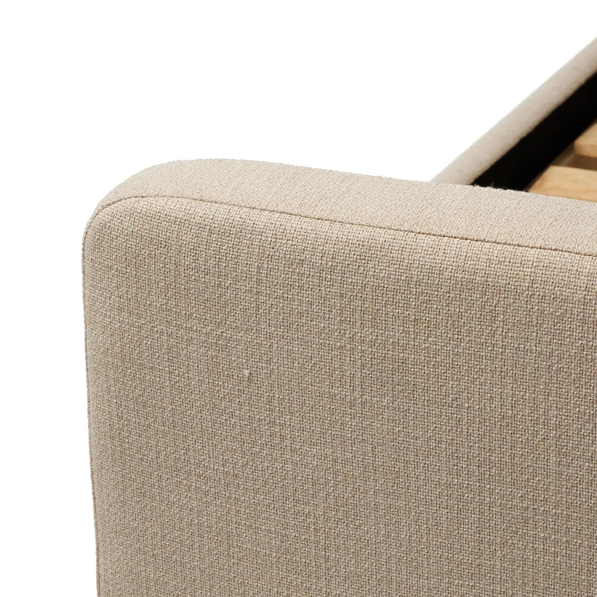 Featuring Colt Irving Flax Bed by Four Hands at Amethyst Home. A soft, curved headboard and rounded footboard create a cocoon-like effect in this thoughtfully designed bed. Upholstered in a chunky basket weave high-performance fabric. Performance fabrics are specially created to withstand spills, stains, high traffic, and wear, ensuring long-term comfort a. Amethyst Home provides interior design, new home construction design consulting, vintage area rugs, and lighting in the Alpharetta metro area.