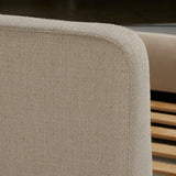 Featuring Colt Irving Flax Bed by Four Hands at Amethyst Home. A soft, curved headboard and rounded footboard create a cocoon-like effect in this thoughtfully designed bed. Upholstered in a chunky basket weave high-performance fabric. Performance fabrics are specially created to withstand spills, stains, high traffic, and wear, ensuring long-term comfort a. Amethyst Home provides interior design, new home construction design consulting, vintage area rugs, and lighting in the Des Moines metro area.