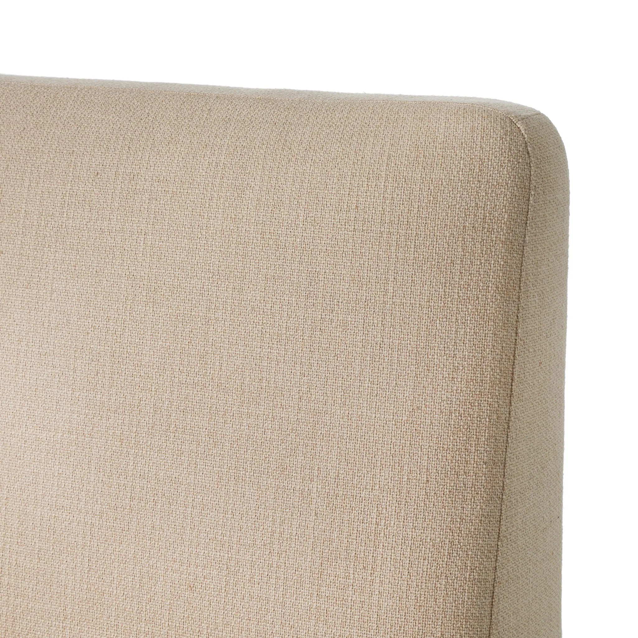 Featuring Colt Irving Flax Bed by Four Hands at Amethyst Home. A soft, curved headboard and rounded footboard create a cocoon-like effect in this thoughtfully designed bed. Upholstered in a chunky basket weave high-performance fabric. Performance fabrics are specially created to withstand spills, stains, high traffic, and wear, ensuring long-term comfort and un. Amethyst Home provides interior design, new home construction design consulting, vintage area rugs, and lighting in the Omaha metro area.