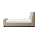 Featuring Colt Irving Flax Bed by Four Hands at Amethyst Home. A soft, curved headboard and rounded footboard create a cocoon-like effect in this thoughtfully designed bed. Upholstered in a chunky basket weave high-performance fabric. Performance fabrics are specially created to withstand spills, stains, high traffic, and wear, ensuring long-term comfort a. Amethyst Home provides interior design, new home construction design consulting, vintage area rugs, and lighting in the Washington metro area.