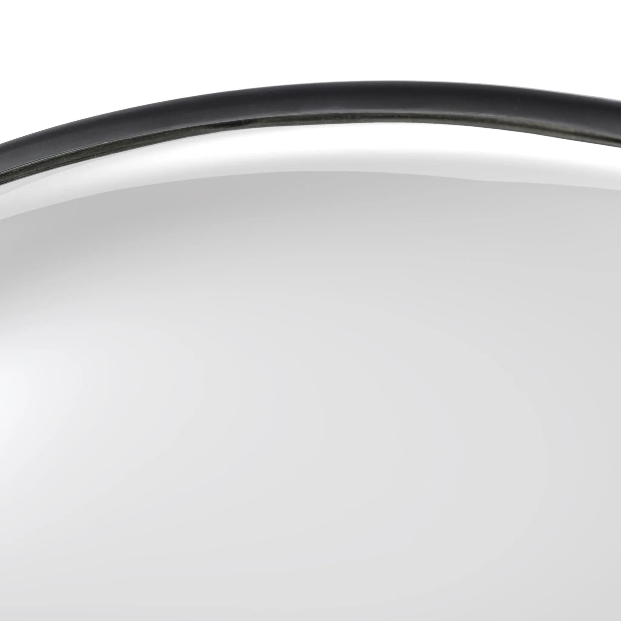 Featuring Convex Iron Matte Black Wall Mirror by Four Hands at Amethyst Home. A slim frame in black-finished iron cradles this oversized mirror's convex curve. Bold yet refined, it amplifies space and light as a captivating focal point.Overall Dimensions: 46.50"w x 5.00"d x 46.50"hWeight : 56.31 lbsMaterials : Iron. Amethyst Home provides interior design, new home construction design consulting, vintage area rugs, and lighting in the Seattle metro area.