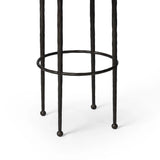 Featuring Corinne Ivan Stone Bar + Counter Stool by Four Hands at Amethyst Home. Hammered bronze legs with ball-shaped foot details elevate this simply shaped counter stool. A round, cushioned seat in a heavy boucle-like fabric finishes this counter-height stool's clean, inviting look.BarOverall Dimensions: 17.00"w x 17.00"d x 31.25"hWeight: 32.19 lbsC. Amethyst Home provides interior design, new home construction design consulting, vintage area rugs, and lighting in the Salt Lake City metro area.