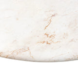 Soft curves define this classic pedestal-style outdoor coffee table. Cast concrete is finished with a natural water transfer finish meant to mimic natural veined marble. Cover or store inside during inclement weather and when not in use. Amethyst Home provides interior design, new home construction design consulting, vintage area rugs, and lighting in the Houston metro area.