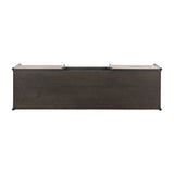 Sleek and versatile, this rich brown oak media console features soft corners and edges, two exterior doors and an open center compartment for storage and display. Rear cutouts for cord management.As enthusiasts of luxe style at Amethyst, we love the designer inspired Cosgrove Media Console - Espresso Oak Veneer. Amethyst Home provides interior design, new home construction design consulting, vintage area rugs, and lighting in the Los Angeles metro area.