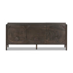 Sleek and versatile, this rich brown oak media console features soft corners and edges, two exterior doors and an open center compartment for storage and display. Rear cutouts for cord management.As enthusiasts of luxe style at Amethyst, we love the designer inspired Cosgrove Media Console - Espresso Oak Veneer. Amethyst Home provides interior design, new home construction design consulting, vintage area rugs, and lighting in the Scottsdale metro area.