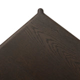 Sleek and versatile, this rich brown oak media console features soft corners and edges, two exterior doors and an open center compartment for storage and display. Rear cutouts for cord management.As enthusiasts of luxe style at Amethyst, we love the designer inspired Cosgrove Media Console - Espresso Oak Veneer. Amethyst Home provides interior design, new home construction design consulting, vintage area rugs, and lighting in the Winter Garden metro area.
