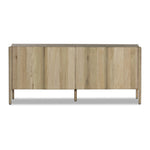 Add storage to your dining space, plus a look of beautiful simplicity. Crafted of light natural oak, with cylindrical legs and rounded detailing throughout the case. Spacious inside awaits storage of favorite table linens, serveware and more. Amethyst Home provides interior design, new home construction design consulting, vintage area rugs, and lighting in the Salt Lake City metro area.