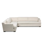 Featuring Crispin Crypton Nomad Snow 3Pc Sectional by Four Hands at Amethyst Home. Modern shaping meets sink-in comfort for a piece that invites you and your guests to stay a little longer. The wide arms, slightly angled back and rectilinear edges on this three-piece sectional are softened with T-shaped cushions and an exaggerated bench-style seating in sof. Amethyst Home provides interior design, new home construction design consulting, vintage area rugs, and lighting in the Charlotte metro area.