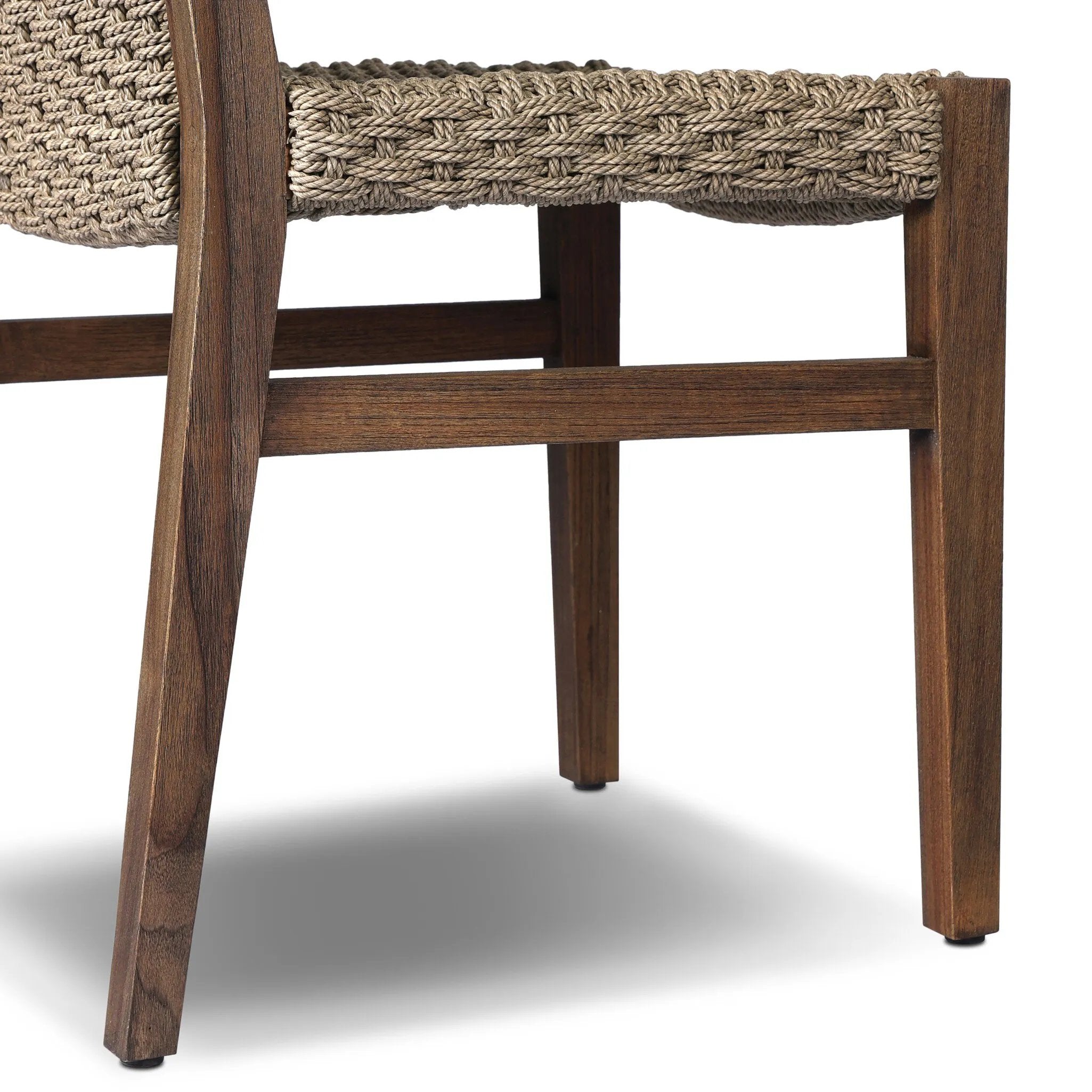 Add texture to your outdoor space with a Nordic-inspired dining chair. A subtle sling seat of all-weather wicker crafts a chunky weave, all framed out by FSC®-certified teak. Cover or store indoors during inclement weather and when not in use Amethyst Home provides interior design, new home construction design consulting, vintage area rugs, and lighting in the Newport Beach metro area.