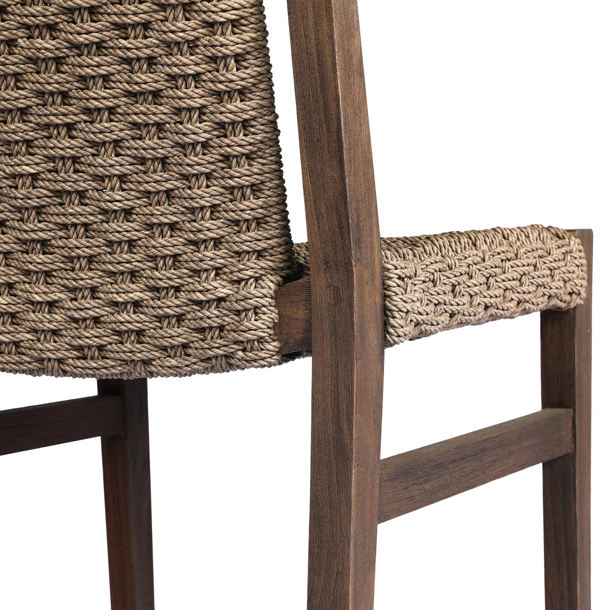 Add texture to your outdoor space with a Nordic-inspired dining chair. A subtle sling seat of all-weather wicker crafts a chunky weave, all framed out by FSC®-certified teak. Cover or store indoors during inclement weather and when not in use Amethyst Home provides interior design, new home construction design consulting, vintage area rugs, and lighting in the Park City metro area.