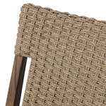 Add texture to your outdoor space with a Nordic-inspired dining chair. A subtle sling seat of all-weather wicker crafts a chunky weave, all framed out by FSC®-certified teak. Cover or store indoors during inclement weather and when not in use Amethyst Home provides interior design, new home construction design consulting, vintage area rugs, and lighting in the Winter Garden metro area.