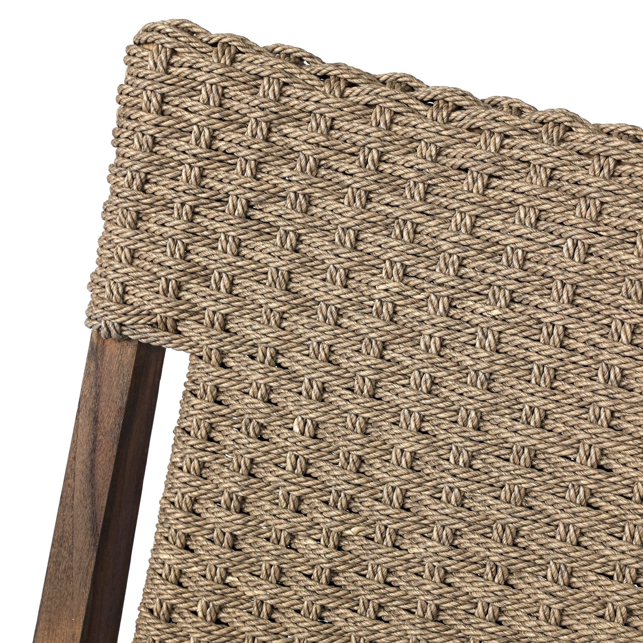 Add texture to your outdoor space with a Nordic-inspired dining chair. A subtle sling seat of all-weather wicker crafts a chunky weave, all framed out by FSC®-certified teak. Cover or store indoors during inclement weather and when not in use Amethyst Home provides interior design, new home construction design consulting, vintage area rugs, and lighting in the Winter Garden metro area.