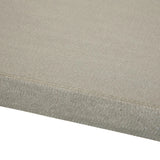 A strikingly simple poly-resin top derived from river sand is polished to a smooth sheen, while an angular black iron base adds architectural appeal to this outdoor-friendly dining table. Slight color variance is to be expected, and speaks to lava stone's organic nature. Cover or store indoors during inclement weather and when not in use. Amethyst Home provides interior design, new home construction design consulting, vintage area rugs, and lighting in the Tampa metro area.