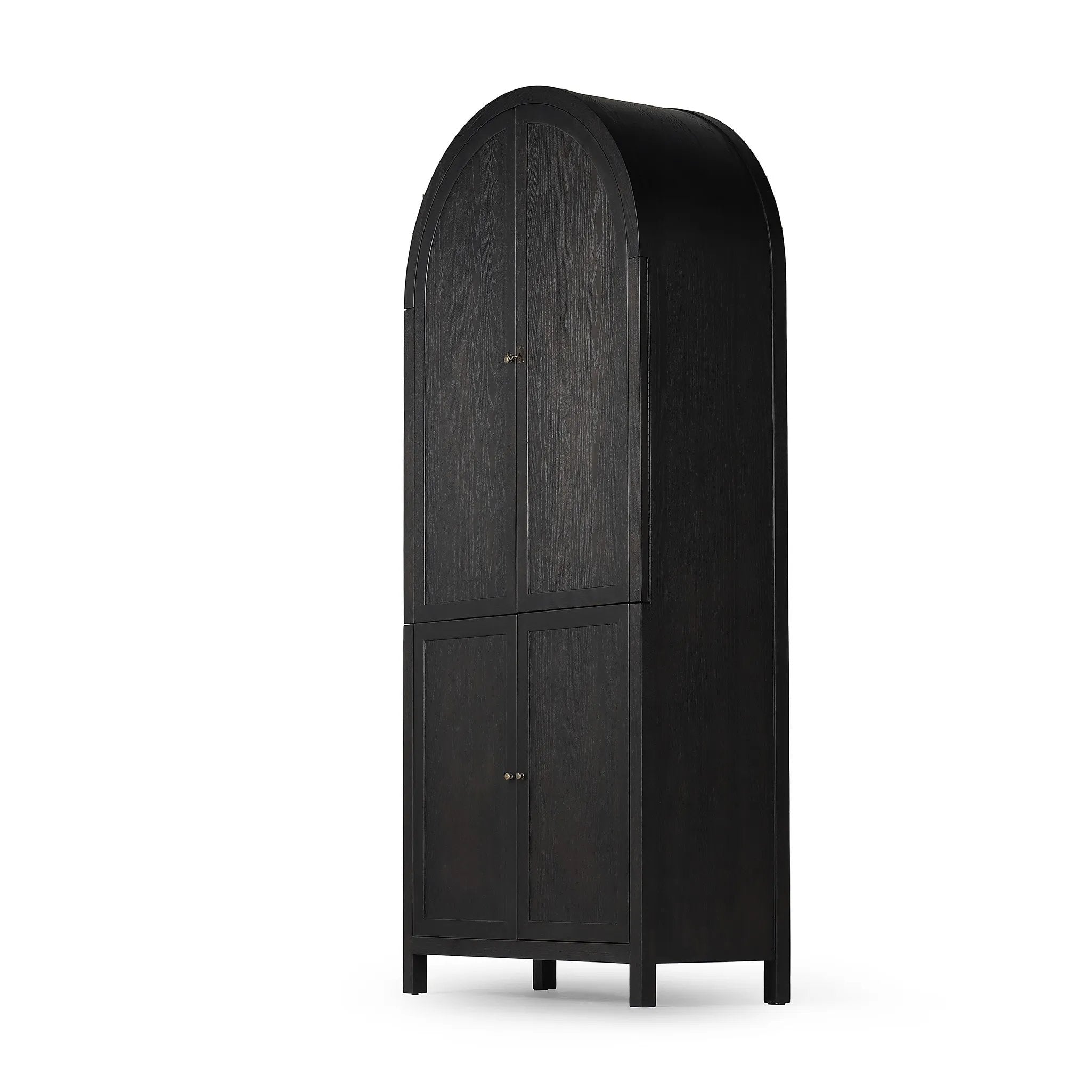 Featuring Darts Tonal Dartboard Cabinet by Four Hands at Amethyst Home. Sleek and full of surprises. This arched cabinet features lockable top doors that open to reveal a regulation size, mounting height sisal dart board, surrounded by cork backing. A full set of tungsten darts comes in an enclosed drawer, with a built-in chalk scoreboard and ample bar storage. Amethyst Home provides interior design, new home construction design consulting, vintage area rugs, and lighting in the Dallas metro area.