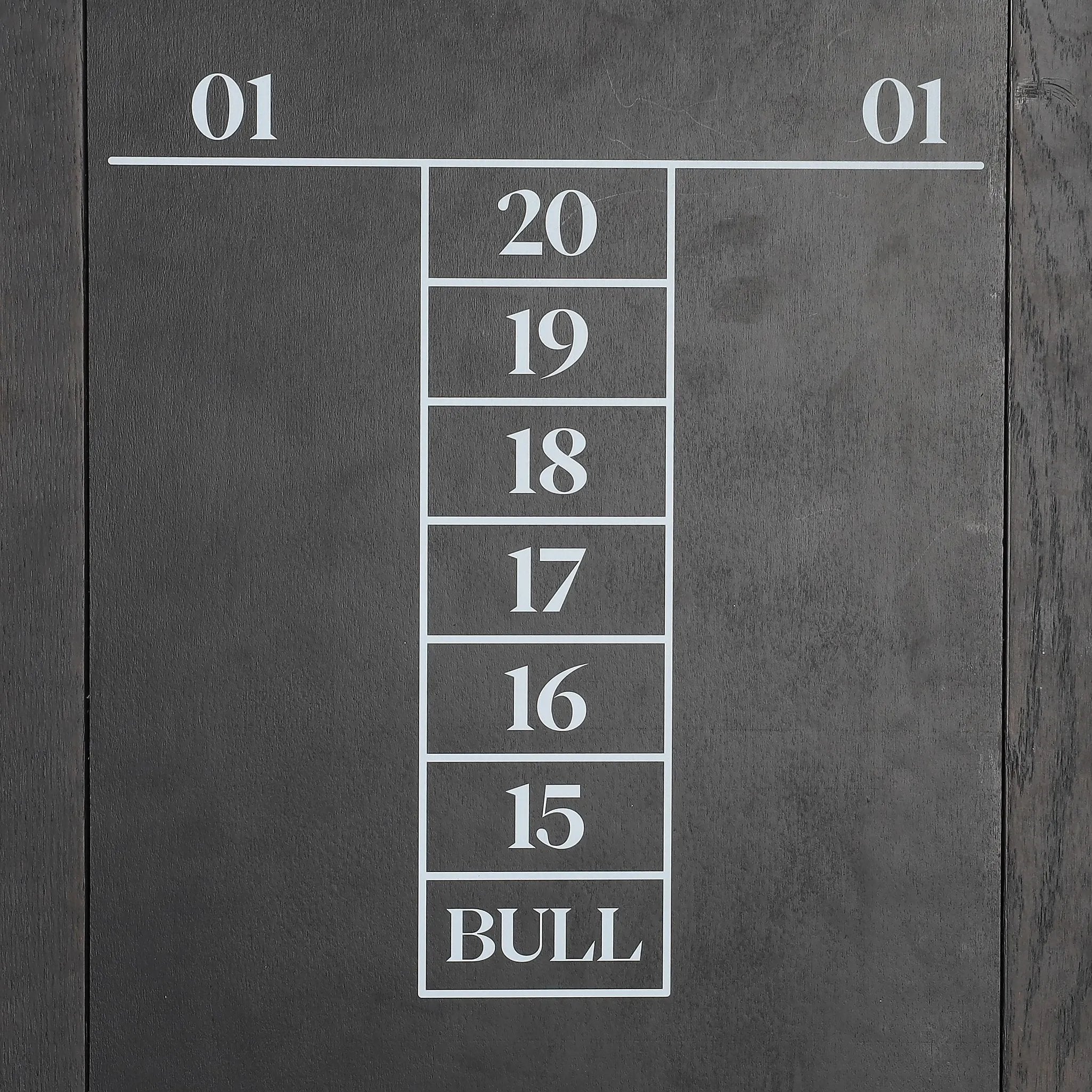 Featuring Darts Tonal Dartboard Cabinet by Four Hands at Amethyst Home. Sleek and full of surprises. This arched cabinet features lockable top doors that open to reveal a regulation size, mounting height sisal dart board, surrounded by cork backing. A full set of tungsten darts comes in an enclosed drawer, with a built-in chalk scoreboard and ample bar stora. Amethyst Home provides interior design, new home construction design consulting, vintage area rugs, and lighting in the Monterey metro area.