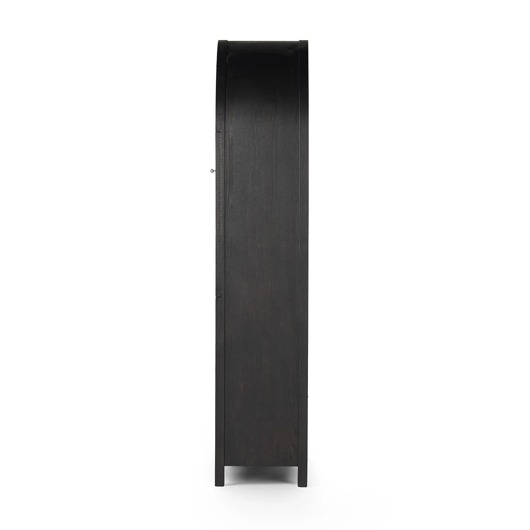 Featuring Darts Tonal Dartboard Cabinet by Four Hands at Amethyst Home. Sleek and full of surprises. This arched cabinet features lockable top doors that open to reveal a regulation size, mounting height sisal dart board, surrounded by cork backing. A full set of tungsten darts comes in an enclosed drawer, with a built-in chalk scoreboard and ample bar stora. Amethyst Home provides interior design, new home construction design consulting, vintage area rugs, and lighting in the Portland metro area.