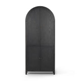 Featuring Darts Tonal Dartboard Cabinet by Four Hands at Amethyst Home. Sleek and full of surprises. This arched cabinet features lockable top doors that open to reveal a regulation size, mounting height sisal dart board, surrounded by cork backing. A full set of tungsten darts comes in an enclosed drawer, with a built-in chalk scoreboard and ample bar storage . Amethyst Home provides interior design, new home construction design consulting, vintage area rugs, and lighting in the Tampa metro area.
