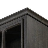 Featuring Dawes Smoked Black Oak Cabinet by Four Hands at Amethyst Home. Work the timeless charm of a vintage find into your collection. Smoked black oak cabinetry features softened mullions and rounded glass panels, with aged bronze barrel hinges and finial detailing. Generous storage and display options empower you to create a space that tells your story.Over. Amethyst Home provides interior design, new home construction design consulting, vintage area rugs, and lighting in the Omaha metro area.