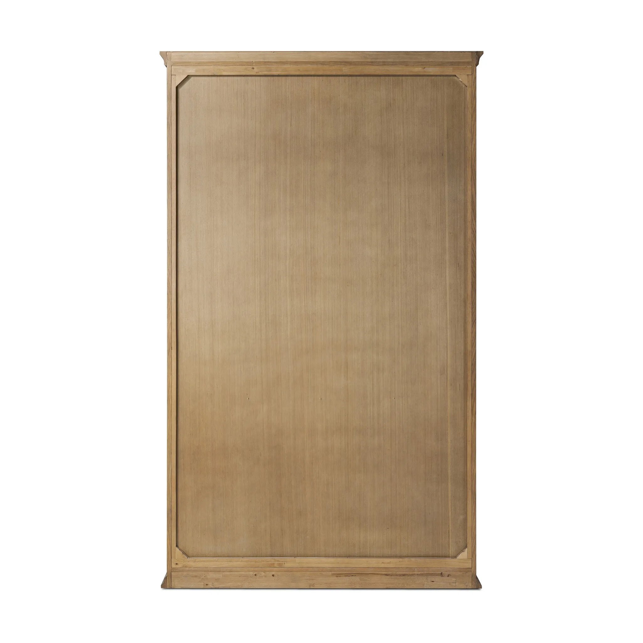 Featuring Dawes Weathered Oak Cabinet by Four Hands at Amethyst Home. Work the timeless charm of a vintage find into your collection. Weathered oak cabinetry features softened mullions and rounded glass panels, with aged bronze barrel hinges and finial detailing. Generous storage and display options  empower you to create a space that tells your story.Overall . Amethyst Home provides interior design, new home construction design consulting, vintage area rugs, and lighting in the Austin metro area.