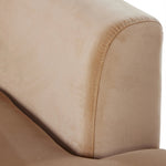 Featuring Deandra Surrey Camel Tete A Tete Chaise by Four Hands at Amethyst Home. Modern European inspiration and plush curves come head to head in this stylish chaise. Upholstered in a soft cotton/poly blend fabric that feels both casual and elevated. A base of Rosa Morada wood grounds the entire piece.Overall Dimensions: 90.50"w x 38.00"d x 29.00"hWeight :. Amethyst Home provides interior design, new home construction design consulting, vintage area rugs, and lighting in the Monterey metro area.