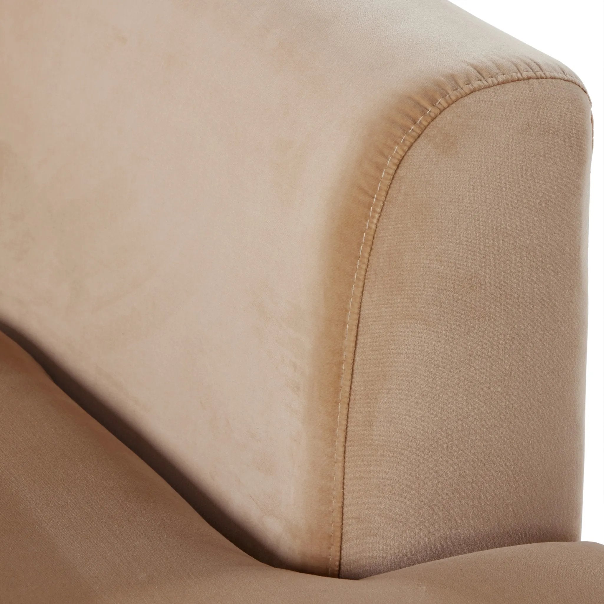 Featuring Deandra Surrey Camel Tete A Tete Chaise by Four Hands at Amethyst Home. Modern European inspiration and plush curves come head to head in this stylish chaise. Upholstered in a soft cotton/poly blend fabric that feels both casual and elevated. A base of Rosa Morada wood grounds the entire piece.Overall Dimensions: 90.50"w x 38.00"d x 29.00"hWeight :. Amethyst Home provides interior design, new home construction design consulting, vintage area rugs, and lighting in the Monterey metro area.