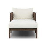 Simplicity meets detail. This barrel-backed outdoor chaise features a linear woven cording finish, with the simple shaping letting the material shine. Cover or store inside during inclement weather and when not in use.As enthusiasts of natural design at Amethyst, we love the designer inspired Delancy Outdoor Chaise - Arashi Salt. Amethyst Home provides interior design, new home construction design consulting, vintage area rugs, and lighting in the Newport Beach metro area.