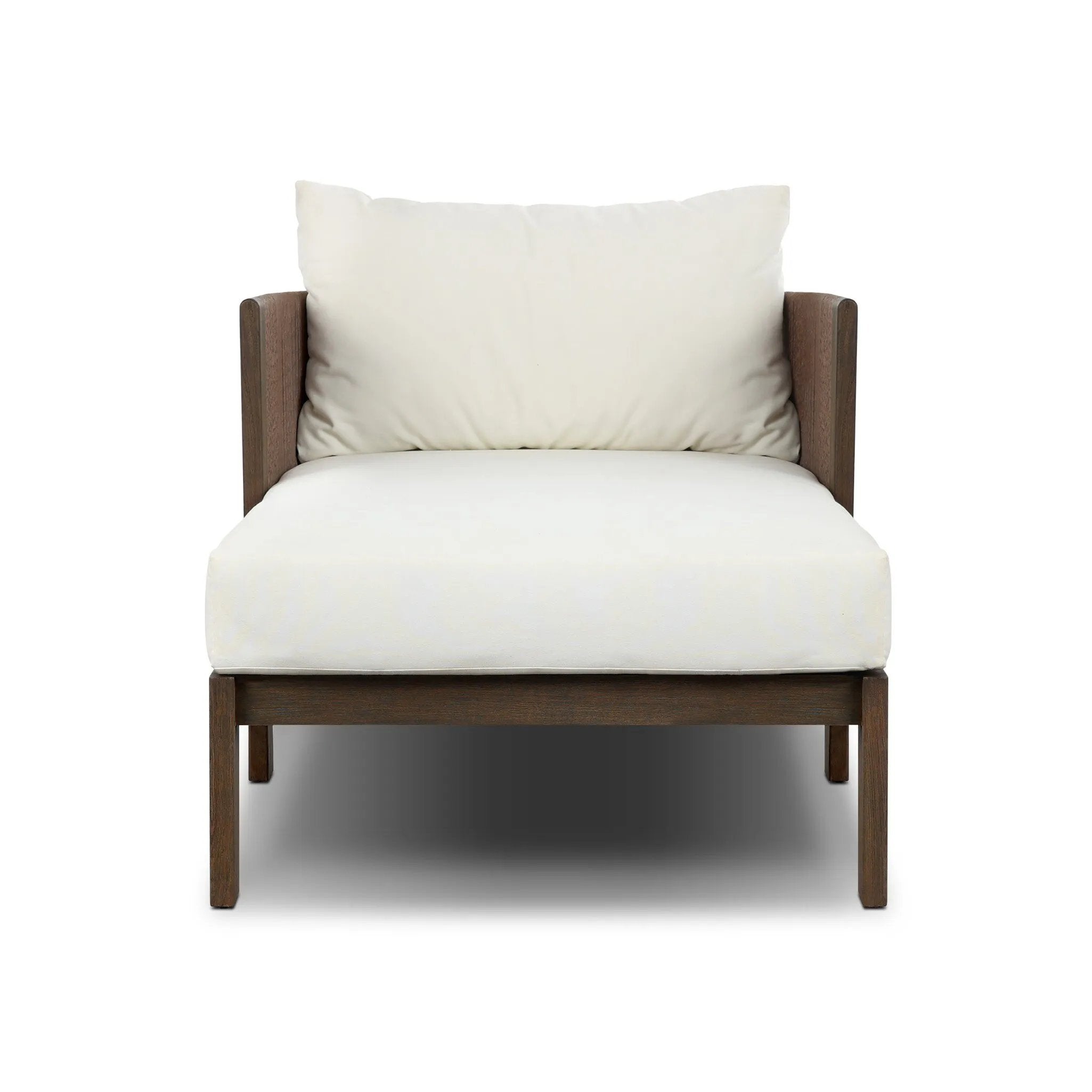 Simplicity meets detail. This barrel-backed outdoor chaise features a linear woven cording finish, with the simple shaping letting the material shine. Cover or store inside during inclement weather and when not in use.As enthusiasts of natural design at Amethyst, we love the designer inspired Delancy Outdoor Chaise - Arashi Salt. Amethyst Home provides interior design, new home construction design consulting, vintage area rugs, and lighting in the Newport Beach metro area.