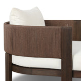Simplicity meets detail. This barrel-backed outdoor chaise features a linear woven cording finish, with the simple shaping letting the material shine. Cover or store inside during inclement weather and when not in use.As enthusiasts of natural design at Amethyst, we love the designer inspired Delancy Outdoor Chaise - Arashi Salt. Amethyst Home provides interior design, new home construction design consulting, vintage area rugs, and lighting in the Salt Lake City metro area.