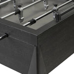 Streamlined for fun. This foosball table features a concrete playing surface and distinctly detailed players in cast aluminum. Rounded square wooden handles and cylindrical metal score counters tie together the sleek, industrial look of this foosball table, finished with tapered cast aluminum legs. Amethyst Home provides interior design, new home construction design consulting, vintage area rugs, and lighting in the Winter Garden metro area.