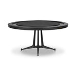 All in. The wood table top of this poker table from District Eight is finished in felt for easy card grabbing, and accented by a leather cushioned edge for comfort. Supported by an industrial cast iron trestle pedestal base, finished with adjustable feet. Amethyst Home provides interior design, new home construction design consulting, vintage area rugs, and lighting in the Monterey metro area.