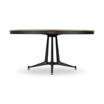 All in. The wood table top of this poker table from District Eight is finished in felt for easy card grabbing, and accented by a leather cushioned edge for comfort. Supported by an industrial cast iron trestle pedestal base, finished with adjustable feet. Amethyst Home provides interior design, new home construction design consulting, vintage area rugs, and lighting in the Tampa metro area.