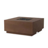 This outdoor fire table is a welcoming centerpiece designed for gathering. Made from glass-reinforced concrete, each piece is naturally finished with deep tones of pewter and dark grey. The monolithic shape is completed with lavastones in the center, bringing together a bold, monochromatic look. Amethyst Home provides interior design, new home construction design consulting, vintage area rugs, and lighting in the Kansas City metro area.