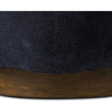 Featuring Dottie Monte Navy Swivel Chair by Four Hands at Amethyst Home. The continuous form of this swivel chair creates a sleek look that elevates everyday seating. Upholstered in navy wool blend, its sleek design is complemented by a 360-degree swivel and pedestal base of solid parawood for a mixed media moment. Overall Dimensions: 29.00"w x 33.75"d x 27.2. Amethyst Home provides interior design, new home construction design consulting, vintage area rugs, and lighting in the Houston metro area.