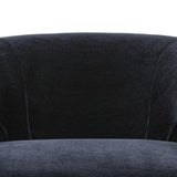 Featuring Dottie Monte Navy Swivel Chair by Four Hands at Amethyst Home. The continuous form of this swivel chair creates a sleek look that elevates everyday seating. Upholstered in navy wool blend, its sleek design is complemented by a 360-degree swivel and pedestal base of solid parawood for a mixed media moment. Overall Dimensions: 29.00"w x 33.75"d x . Amethyst Home provides interior design, new home construction design consulting, vintage area rugs, and lighting in the Los Angeles metro area.