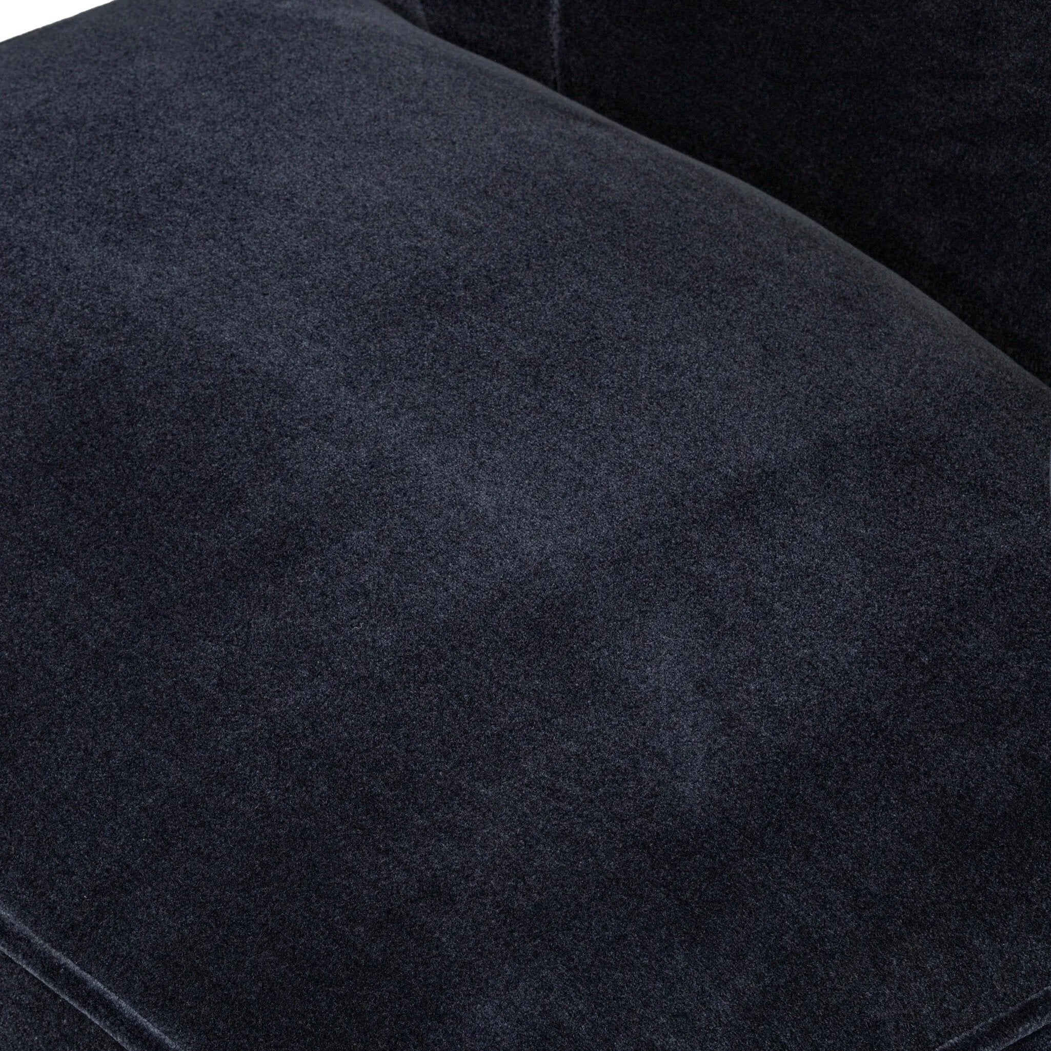 Featuring Dottie Monte Navy Swivel Chair by Four Hands at Amethyst Home. The continuous form of this swivel chair creates a sleek look that elevates everyday seating. Upholstered in navy wool blend, its sleek design is complemented by a 360-degree swivel and pedestal base of solid parawood for a mixed media moment. Overall Dimensions: 29.00"w x 33.75"d . Amethyst Home provides interior design, new home construction design consulting, vintage area rugs, and lighting in the Newport Beach metro area.