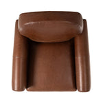 The popular Art Deco club chair makes a comeback. With a prominent curved top, deep seat with a loose cushion, and armrests designed for true relaxation, the armchair invites you to sit back and take it all in. Upholstered in rich mahogany top-grain leather. Amethyst Home provides interior design, new home construction design consulting, vintage area rugs, and lighting in the Boston metro area.
