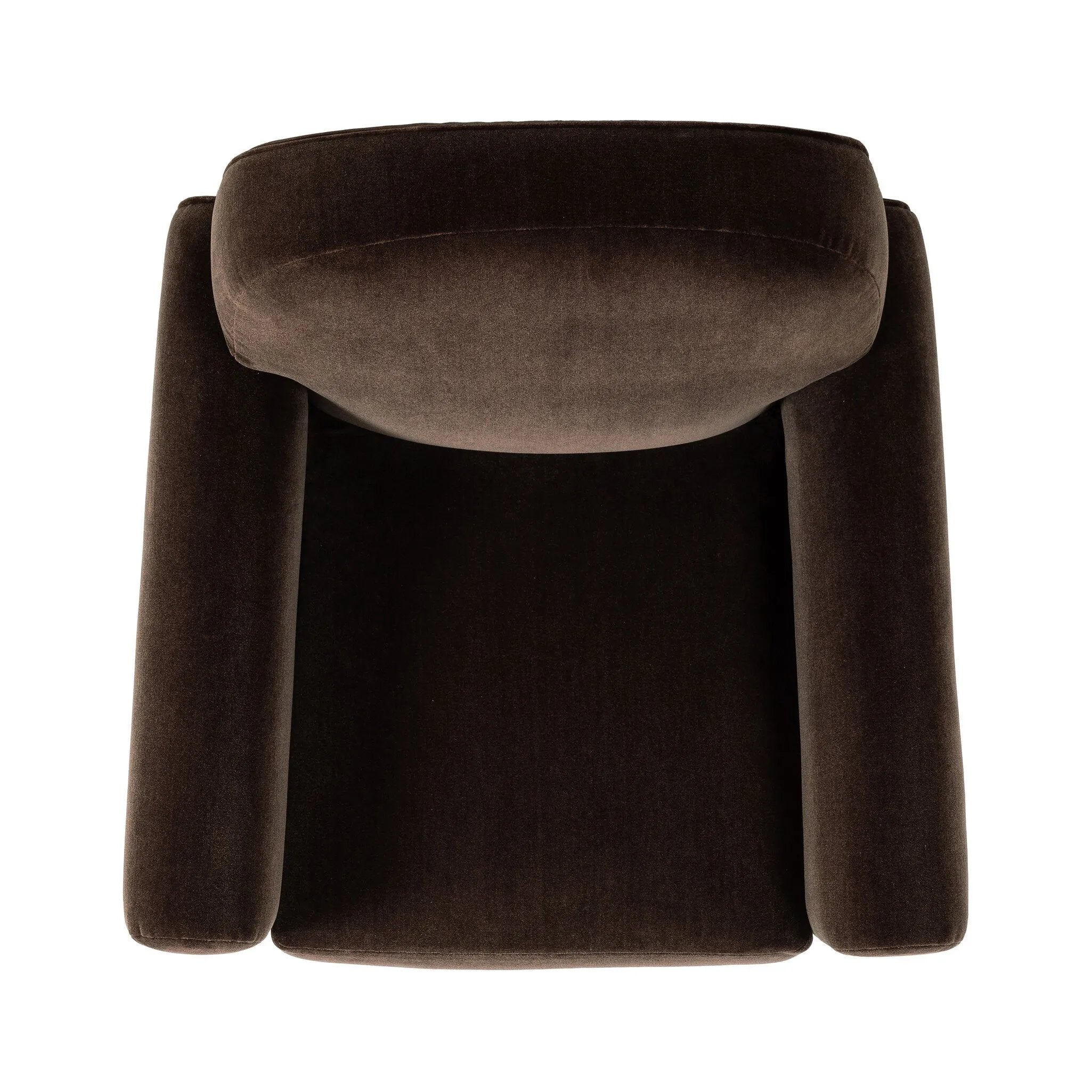 The popular Art Deco club chair makes a comeback. With a prominent curved top, deep seat with a loose cushion, and armrests designed for true relaxation, the armchair invites you to sit back and take it all in. Upholstered in rich chocolate upholstery.As fans of luxe materials at Amethyst, we love the nature inspired Draper Chair - Monte Chocolate. Amethyst Home provides interior design, new home construction design consulting, vintage area rugs, and lighting in the Calabasas metro area.