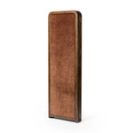 Featuring Duane Vintage Parawood Room Divider by Four Hands at Amethyst Home. Add privacy where you need it with a vintage-inspired room divider. Three long panels are upholstered in a rich rust-colored chenille and framed out by warm parawood. Overall Dimensions: 72.00"w x 1.50"d x 73.00"h. Amethyst Home provides interior design, new home construction design consulting, vintage area rugs, and lighting in the Calabasas metro area.