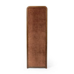 Featuring Duane Vintage Parawood Room Divider by Four Hands at Amethyst Home. Add privacy where you need it with a vintage-inspired room divider. Three long panels are upholstered in a rich rust-colored chenille and framed out by warm parawood. Overall Dimensions: 72.00"w x 1.50"d x 73.00"h. Amethyst Home provides interior design, new home construction design consulting, vintage area rugs, and lighting in the San Diego metro area.