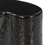 Add an organic element anywhere. Made from cast aluminum with a glossy black finish, a fluid-shaped end table makes a major material statement in any space. With a spacious top, it's perfectly sized for your favorite book and nightcap.As lovers of natural style at Amethyst, we love the nature inspired Dulcie End Table. Amethyst Home provides interior design, new home construction design consulting, vintage area rugs, and lighting in the Des Moines metro area.