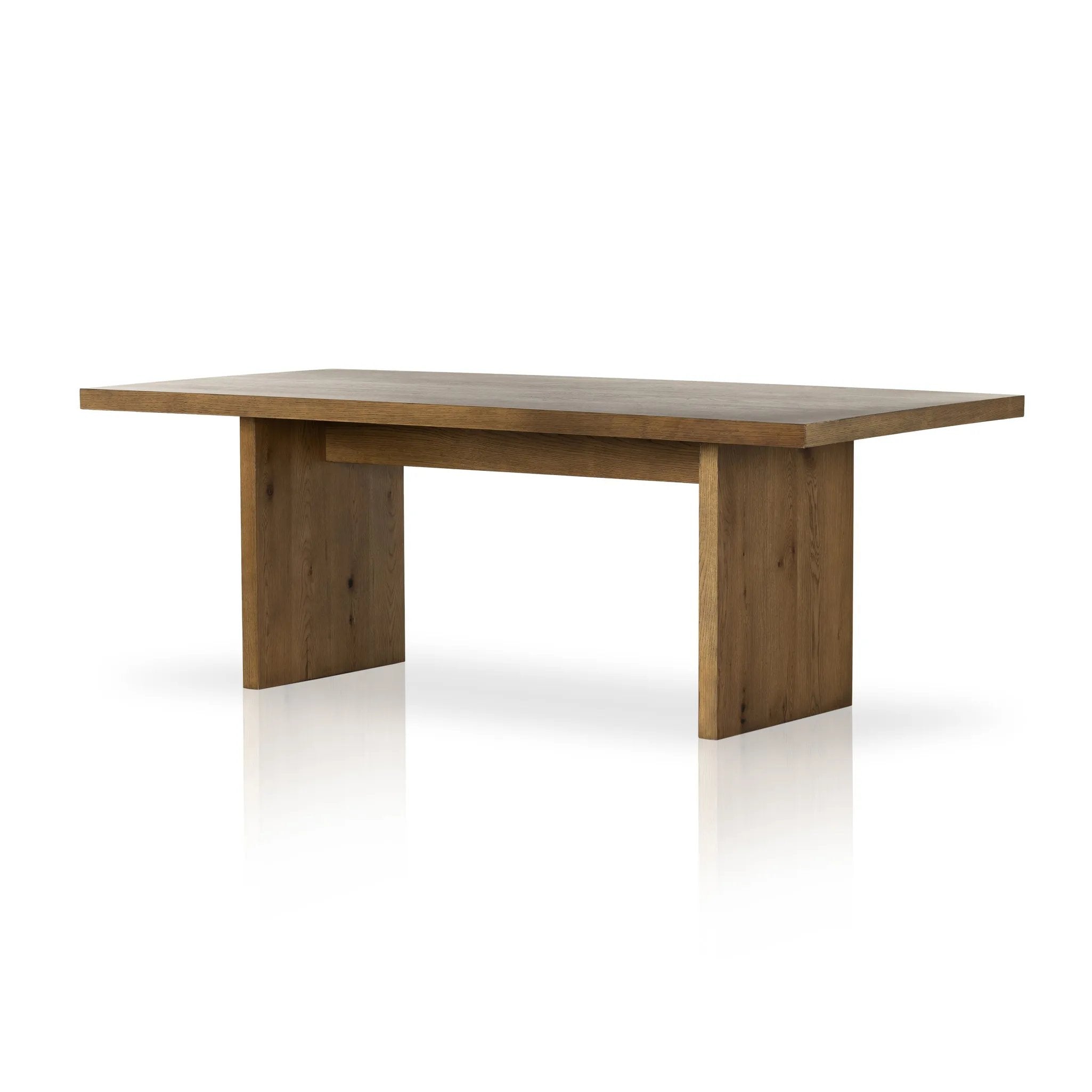Featuring Eaton Amber Oak Resin Dining Table by Four Hands at Amethyst Home. Streamlined and stylish. A simple take on a traditional style, updated with modern styling details.Overall Dimensions: 84.00"w x 40.00"d x 30.00"hWeight : 170.86 lbsMaterials: Thick Oak Veneer, Solid Oak. Amethyst Home provides interior design, new home construction design consulting, vintage area rugs, and lighting in the Boston metro area.