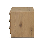 Simple and spacious, this oak nightstand has six drawers paired with aged bronze and wood hardware. Waterfall shaping and soft-close undermount glides give a smooth finish Amethyst Home provides interior design, new home construction design consulting, vintage area rugs, and lighting in the Nashville metro area.