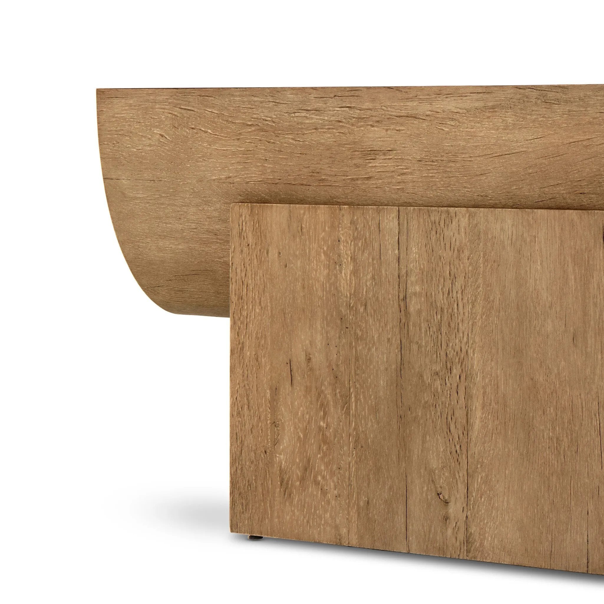 Featuring Elbert Rustic Oak Veneer Console Table by Four Hands at Amethyst Home. Natural beauty taking shape. A block-style pedestal base cradles a beam-like tabletop, all made from thick, light-finished oak veneer with oyster-cut ash accents.Overall Dimensions: 78.75"w x 17.75"d x 29.50"hWeight : 127.10 lbsMaterials : Thick Oak Veneer, Ash Oyster Veneer. Amethyst Home provides interior design, new home construction design consulting, vintage area rugs, and lighting in the Seattle metro area.