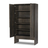 Featuring Elgin Brushed Dark Brown Cabinet by Four Hands at Amethyst Home. A clean, structured piece with plenty of presence. Made from oak and finished in a rich, dark brown, storage-driven cabinetry features plank-style doors, with linear hardware elongating the whole look.Overall Dimensions: 43.00"w x 20.00"d x 78.00"hWeight : 293.21 lbsMaterials: Oak Ven. Amethyst Home provides interior design, new home construction design consulting, vintage area rugs, and lighting in the Monterey metro area.