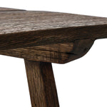 Accent your living space with a Wabi Sabi-inspired end table. Crafted from burnt bleached oak with a trellis base and wide plank top, this artisanal piece embraces the natural cracks and graining reflective of organic materials to bring a beautiful, character-rich look to your space Amethyst Home provides interior design, new home construction design consulting, vintage area rugs, and lighting in the Dallas metro area.