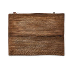 Accent your living space with a Wabi Sabi-inspired end table. Crafted from burnt bleached oak with a trellis base and wide plank top, this artisanal piece embraces the natural cracks and graining reflective of organic materials to bring a beautiful, character-rich look to your space Amethyst Home provides interior design, new home construction design consulting, vintage area rugs, and lighting in the Omaha metro area.